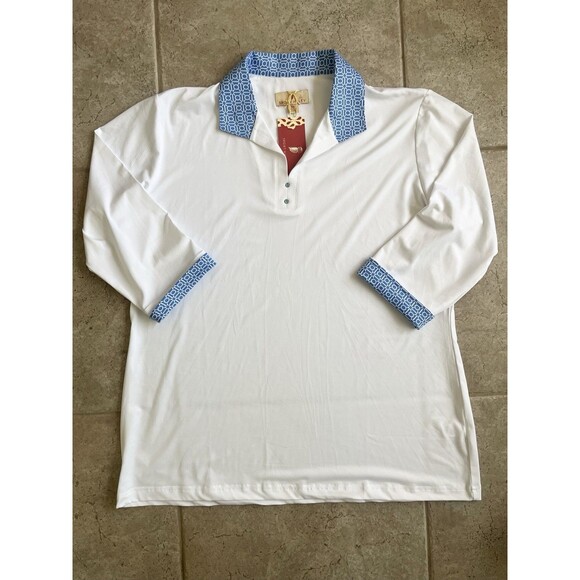 Sport Haley Sz. XXL NWT Women’s White Golf Polo Blue Collar Stretch Athletic - Picture 1 of 7